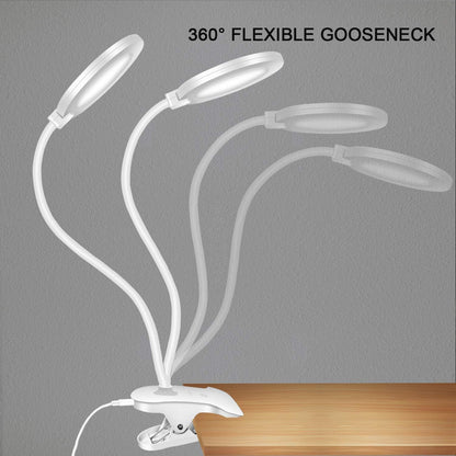 Clamp LED Desk Lamp, Flexible Gooseneck Table Lamp, 3 Lighting Modes with 3 Brightness Levels, Dimmable Office Lamp, Touch-Sensitive Control(White)