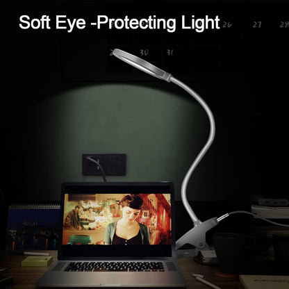Clamp LED Desk Lamp, Flexible Gooseneck Table Lamp, 3 Lighting Modes with 3 Brightness Levels, Dimmable Office Lamp, Touch-Sensitive Control(White)